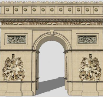 欧式凯旋门skp模型下载_sketchup草图大师SKP模型