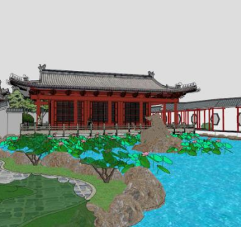 园林山地skp模型下载_sketchup草图大师SKP模型