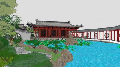 园林山地skp模型下载_sketchup草图大师SKP模型