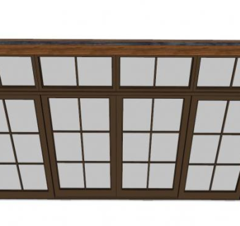 铝合金推拉门skp模型下载_sketchup草图大师SKP模型