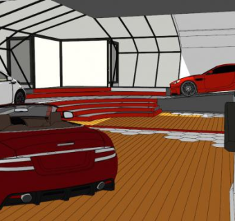 汽车展厅skp模型下载_sketchup草图大师SKP模型