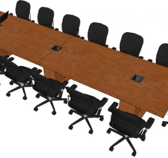 会议桌skp模型下载_sketchup草图大师SKP模型