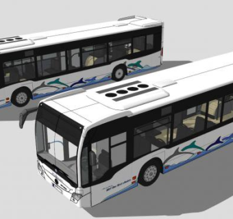 公交车skp模型下载_sketchup草图大师SKP模型