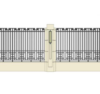 围墙铁艺栏杆skp模型下载_sketchup草图大师SKP模型