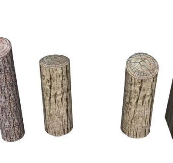 圆木桩skp模型下载_sketchup草图大师SKP模型