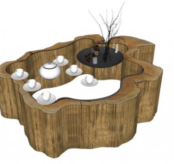 茶桌skp模型下载_sketchup草图大师SKP模型