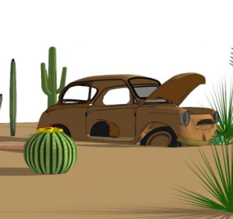沙漠植物skp模型下载_sketchup草图大师SKP模型