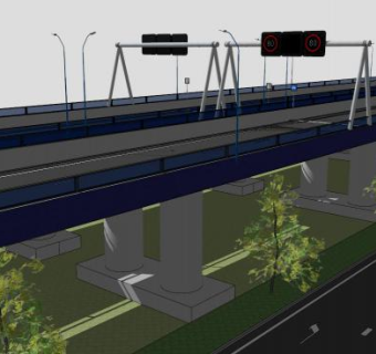 高架桥skp模型下载_sketchup草图大师SKP模型
