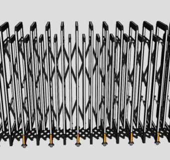 入口伸缩门skp模型下载_sketchup草图大师SKP模型