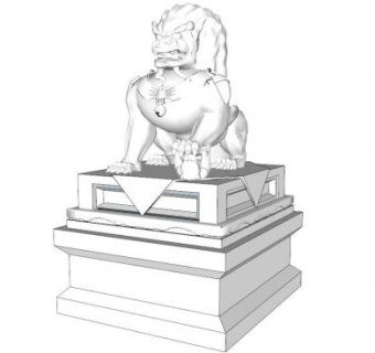 石狮子skp模型下载_sketchup草图大师SKP模型