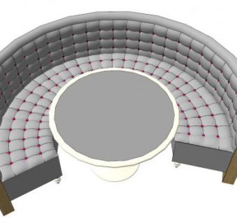 餐厅长条沙发skp模型下载_sketchup草图大师SKP模型