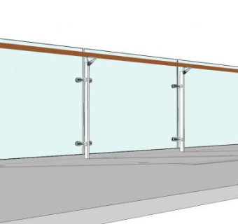 3d玻璃栏杆skp模型下载_sketchup草图大师SKP模型