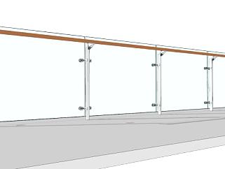3d玻璃栏杆skp模型下载_sketchup草图大师SKP模型