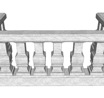 水泥围栏skp模型下载_sketchup草图大师SKP模型