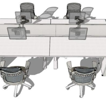 屏风桌skp模型下载_sketchup草图大师SKP模型