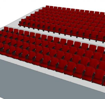 影院座椅skp模型下载_sketchup草图大师SKP模型