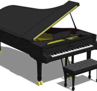 钢琴的素材skp模型下载_sketchup草图大师SKP模型
