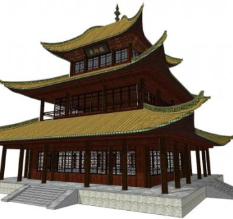 古建商业skp模型下载_sketchup草图大师SKP模型