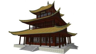 古建商业skp模型下载_sketchup草图大师SKP模型