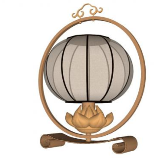 中式灯具skp模型下载_sketchup草图大师SKP模型