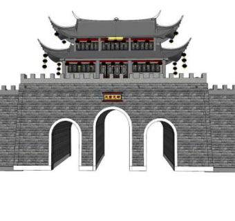 城楼skp模型下载_sketchup草图大师SKP模型