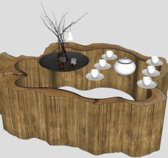 茶台skp模型下载_sketchup草图大师SKP模型