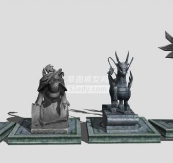 四方神兽skp模型下载_sketchup草图大师SKP模型