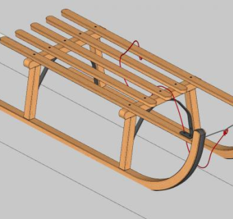 滑雪车的SKP模型下载_sketchup草图大师SKP模型