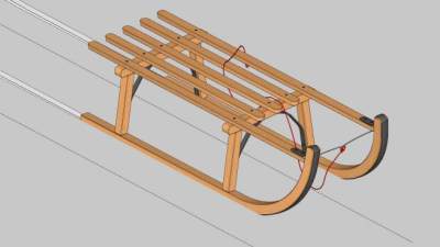 滑雪车的SKP模型下载_sketchup草图大师SKP模型