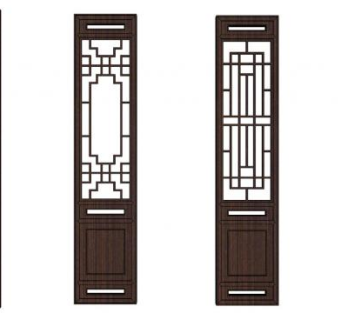 木质花格skp模型下载_sketchup草图大师SKP模型