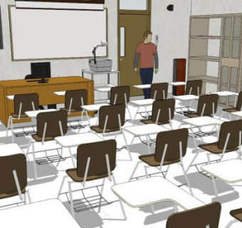 多媒体讲台skp模型下载_sketchup草图大师SKP模型