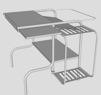 简单的一个电脑桌子的SKP素材_su模型下载 草图大师模型_SKP模型