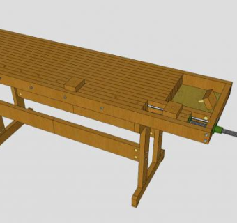 木工台木匠台木匠桌的SKP模型素材_su模型下载 草图大师模型_SKP模型