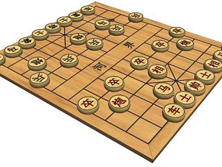 中国象棋的SKP模型素材棋盘_su模型下载 草图大师模型_SKP模型