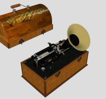 1913年的留声机的SKP模型素材_su模型下载 草图大师模型_SKP模型