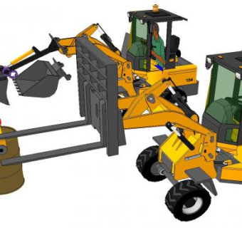 叉车勾机模型_su模型下载 草图大师模型_SKP模型