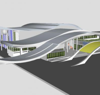 客运中心汽车站模型