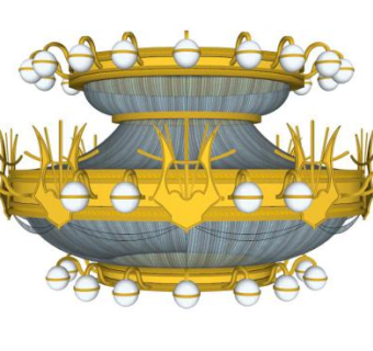室内黄金吊灯的SKP模型_su模型下载 草图大师模型_SKP模型