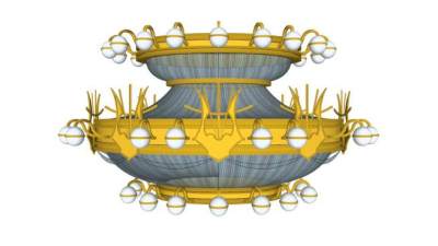 室内黄金吊灯的SKP模型_su模型下载 草图大师模型_SKP模型