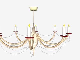 蜡烛吊灯的SKP模型素材设计_su模型下载 草图大师模型_...