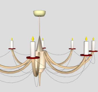 蜡烛吊灯的SKP模型素材设计_su模型下载 草图大师模型_SKP模型