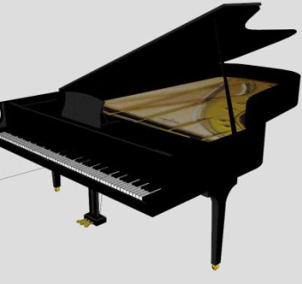 黑色的钢琴的SKP独立模型_su模型下载 草图大师模型_SKP模型