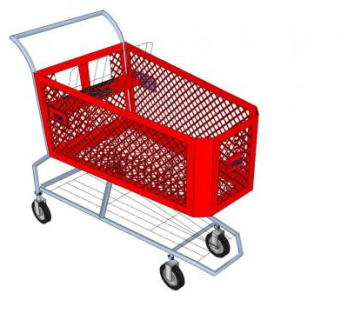 红色的购物车的SKP模型素材_su模型下载 草图大师模型_SKP模型
