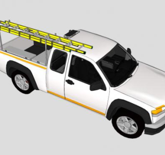 白色皮卡车的SKP模型素材设计_su模型下载 草图大师模型_SKP模型