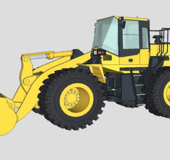 推土机铲车机械模型_su模型下载 草图大师模型_SKP模型