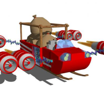 圣诞老人的新飞船雪橇SKP模型_su模型下载 草图大师模型_SKP模型