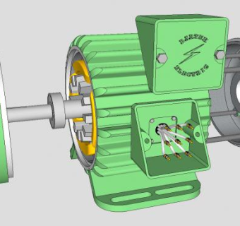 三相电机模型_su模型下载 草图大师模型_SKP模型