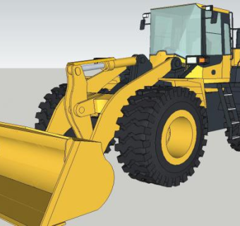 铲车机械SU模型_su模型下载 草图大师模型_SKP模型