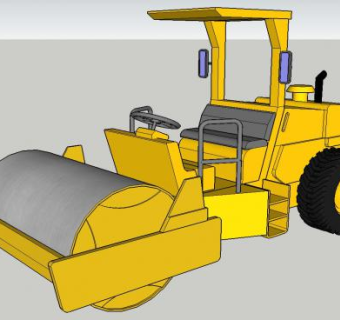 压路机工程机械模型_su模型下载 草图大师模型_SKP模型
