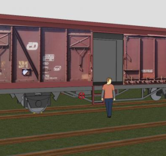 火车的货车车厢的SKP模型素材_su模型下载 草图大师模型_SKP模型